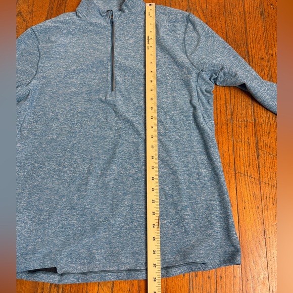 Lululemon Surge Warm 1/2 Zip Men’s Large Pullover Heathered Blue Gym Rulu Pocket - Picture 9 of 9